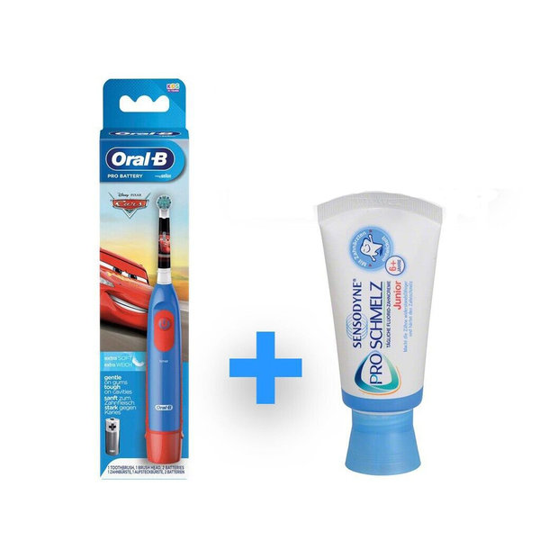 Oral-B Stages elektrische Zahnbürste Kinder Disney "Cars" Batterie + Sensodyne